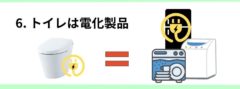 自動開閉、センサーなど、電気を使った機能が搭載されている現代のトイレは電化製品です。